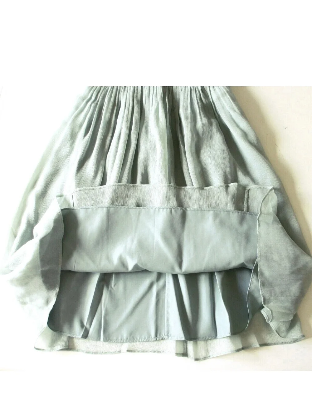 J. Crew Sage Green V-Neck Chiffon Midi Dress